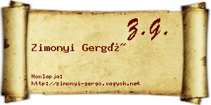 Zimonyi Gergő névjegykártya